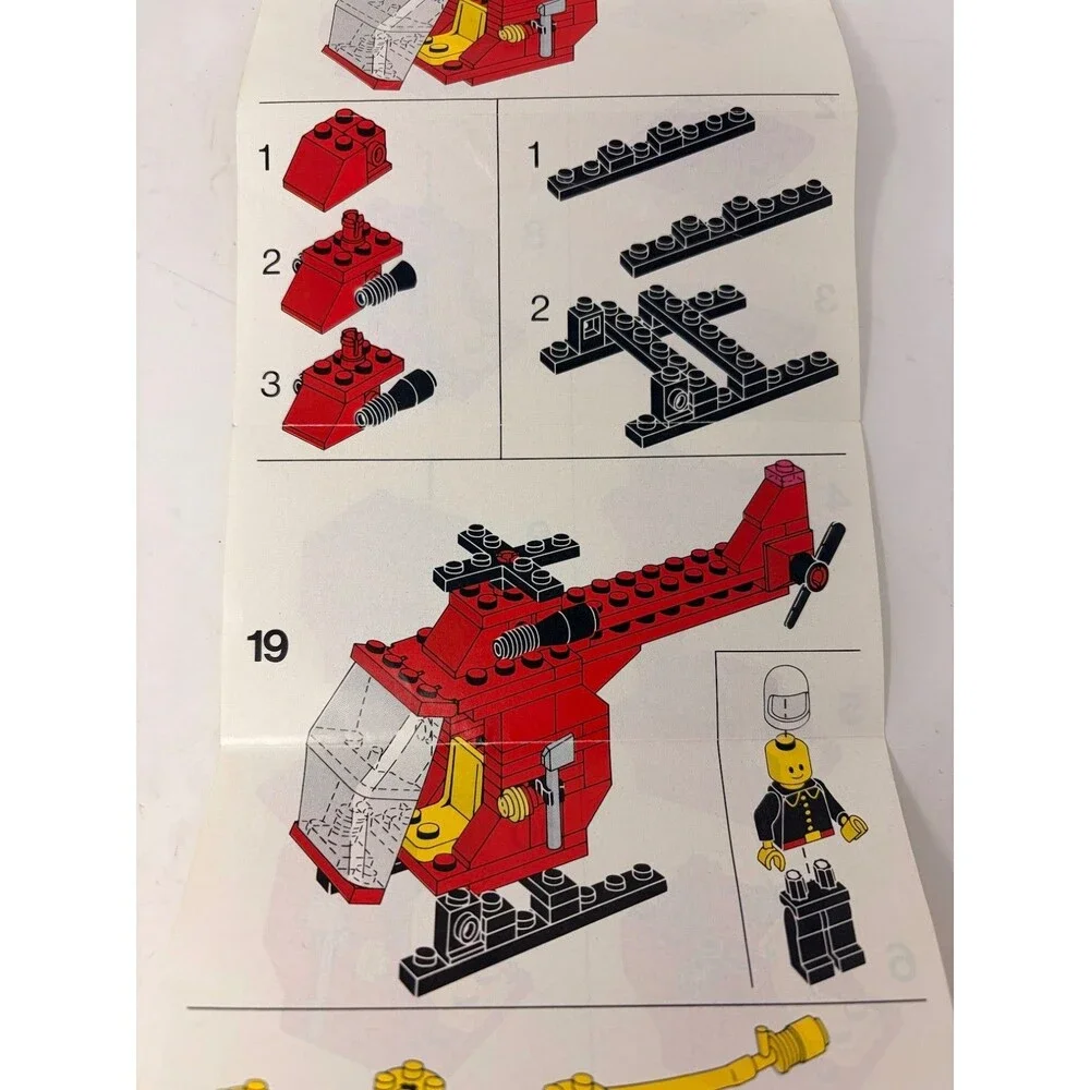 Lego 6685 Classic Town Helicopter FIRE COPTER 1 w/Instructions - 97% Complete